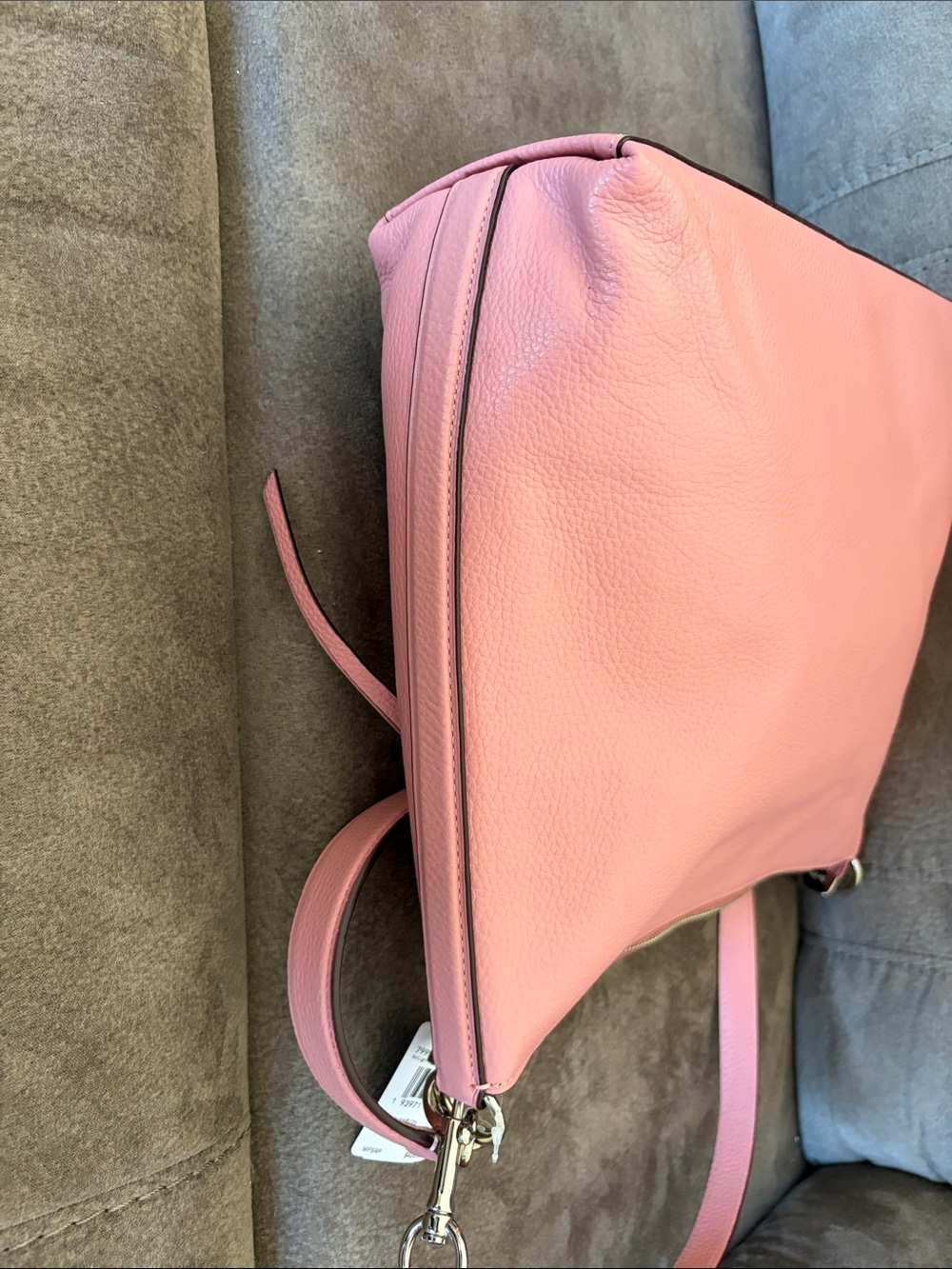 Coach Pink Pebble Leather Shoulder Bag with Adjustable Strap - Picture 4 of 6